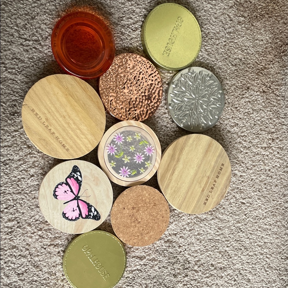 Bundle of candle lids for crafting